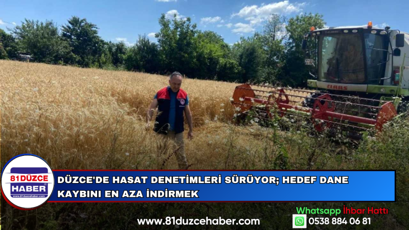 Düzce'de Hasat Denetimleri Sürüyor; Hedef Dane Kaybını En Aza İndirmek
