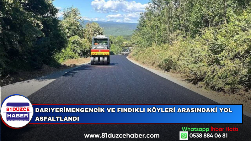 Darıyerimengencik ve Fındıklı Köyleri Arasındaki Yol Asfaltlandı