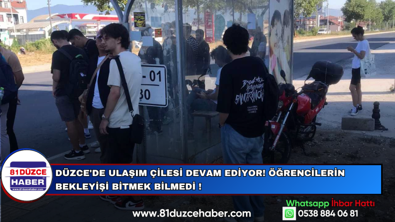 Düzce'de Ulaşım Çilesi Devam Ediyor! Öğrencilerin Bekleyişi Bitmek Bilmedi !