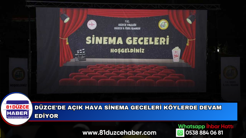 Düzce'de Açık Hava Sinema Geceleri Köylerde Devam Ediyor