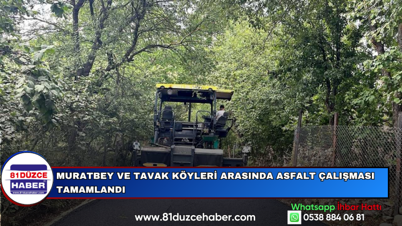 Muratbey ve Tavak Köyleri Arasında Asfalt Çalışması Tamamlandı
