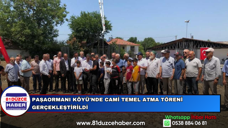 Paşaormanı Köyü'nde Cami Temel Atma Töreni Gerçekleştirildi