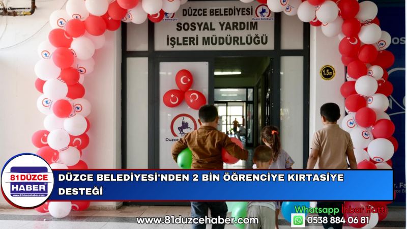 Düzce Belediyesi'nden 2 Bin Öğrenciye Kırtasiye Desteği