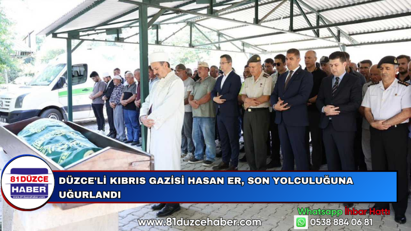 Düzce'li Kıbrıs Gazisi Hasan Er, Son Yolculuğuna Uğurlandı