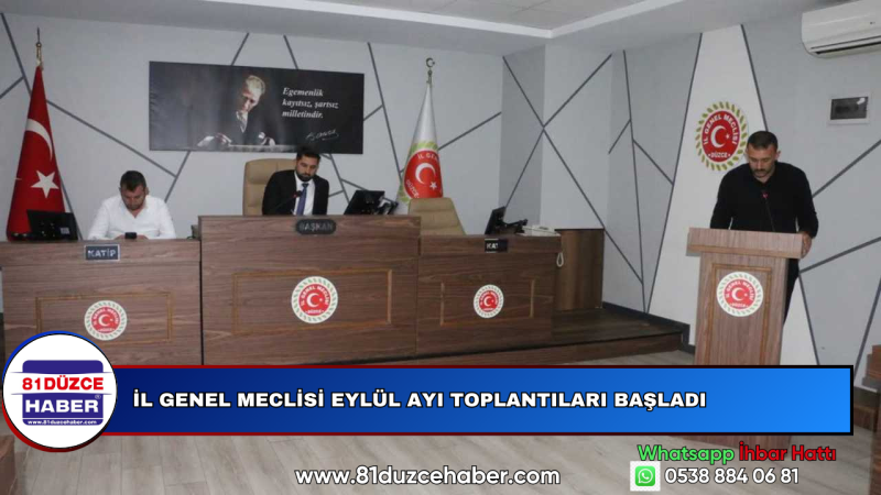 İl Genel Meclisi Eylül Ayı Toplantıları Başladı