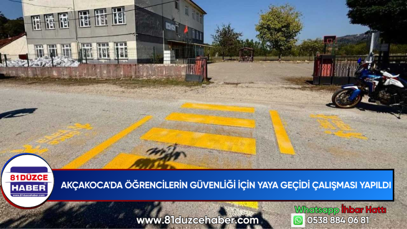 Akçakoca'da Öğrencilerin Güvenliği İçin Yaya Geçidi Çalışması Yapıldı
