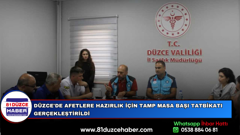 Düzce'de Afetlere Hazırlık İçin TAMP Masa Başı Tatbikatı Gerçekleştirildi