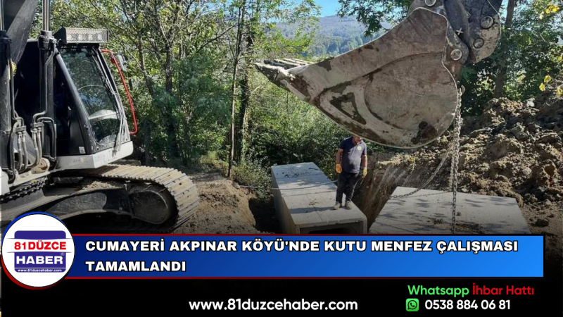 Cumayeri Akpınar Köyü'nde Kutu Menfez Çalışması Tamamlandı