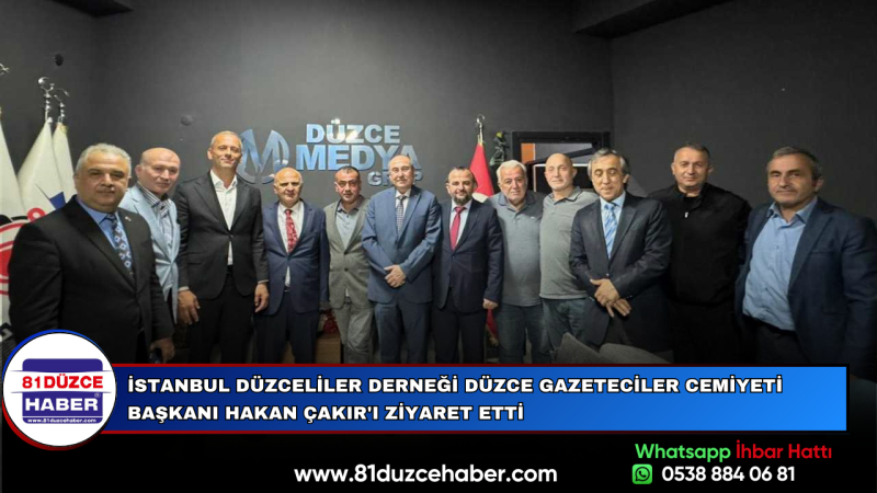 İstanbul Düzceliler Derneği Düzce Gazeteciler Cemiyeti Başkanı Hakan Çakır'ı Ziyaret Etti