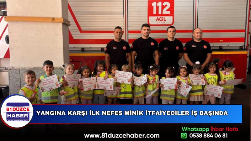 Yangına Karşı İlk Nefes Minik İtfaiyeciler İş Başında
