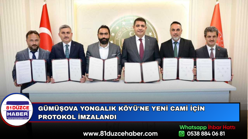 Gümüşova Yongalık Köyü'ne Yeni Cami İçin Protokol İmzalandı