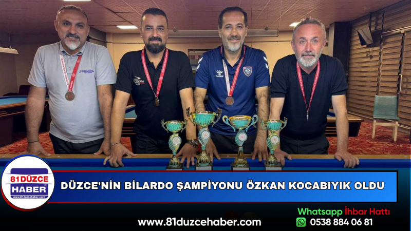 Düzce'nin Bilardo Şampiyonu Özkan Kocabıyık Oldu