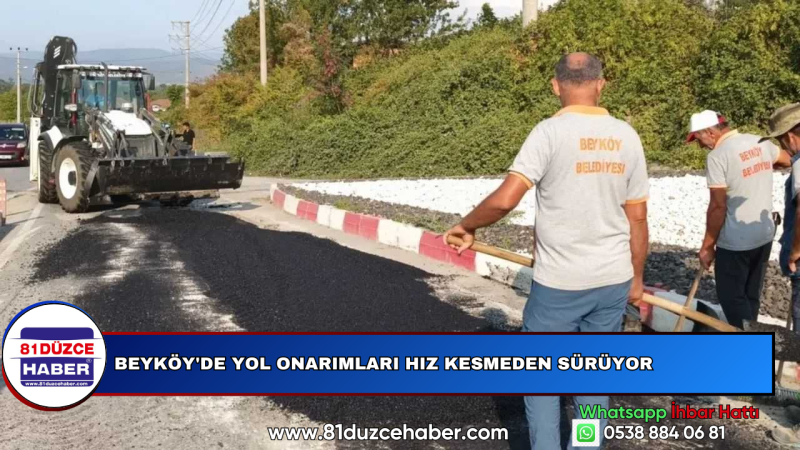 Beyköy'de Yol Onarımları Hız Kesmeden Sürüyor