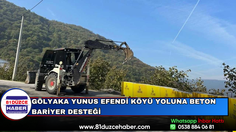 Gölyaka Yunus Efendi Köyü Yoluna Beton Bariyer Desteği