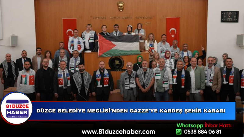 Düzce Belediye Meclisi'nden Gazze'ye Kardeş Şehir Kararı