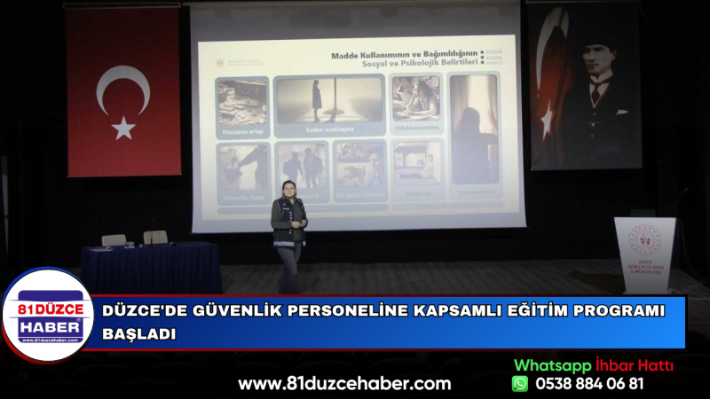 Düzce'de Güvenlik Personeline Kapsamlı Eğitim Programı Başladı