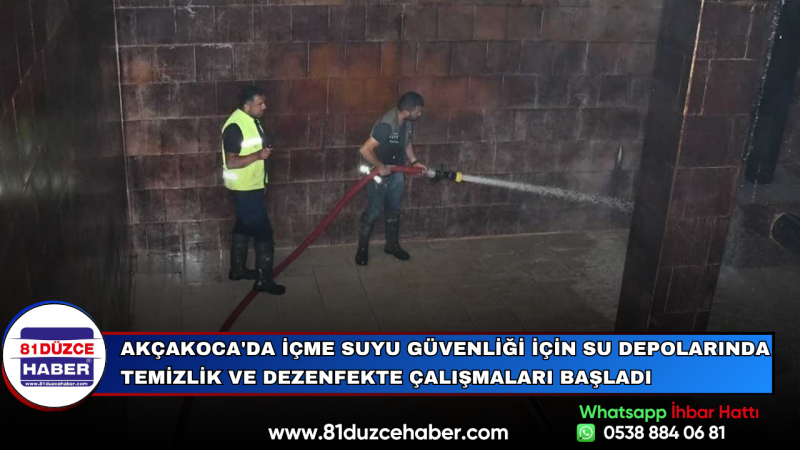 Akçakoca'da İçme Suyu Güvenliği İçin Su Depolarında Temizlik ve Dezenfekte Çalışmaları Başladı