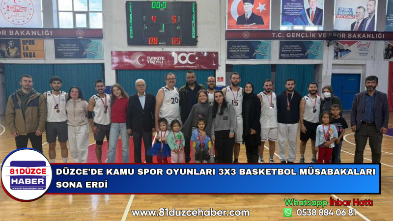 Düzce'de Kamu Spor Oyunları 3x3 Basketbol Müsabakaları Sona Erdi