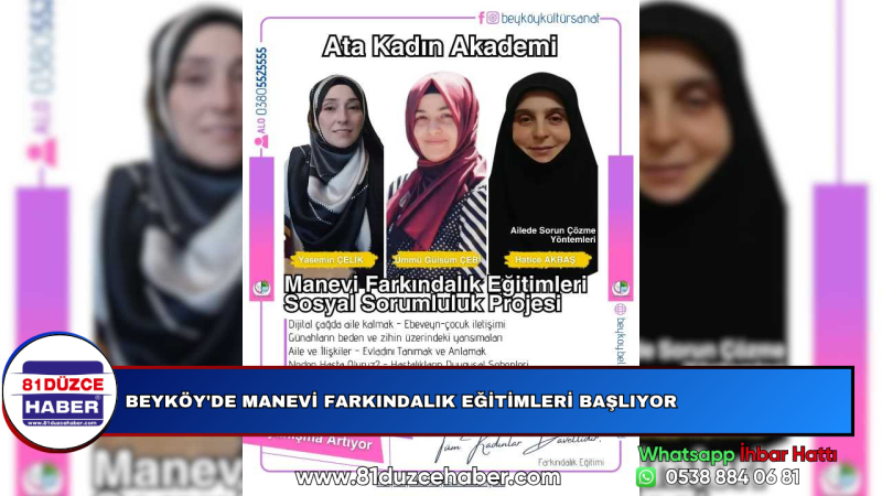 Beyköy'de Manevi Farkındalık Eğitimleri Başlıyor