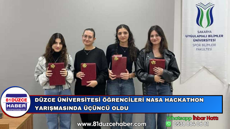 Düzce Üniversitesi Öğrencileri NASA Hackathon Yarışmasında Üçüncü Oldu