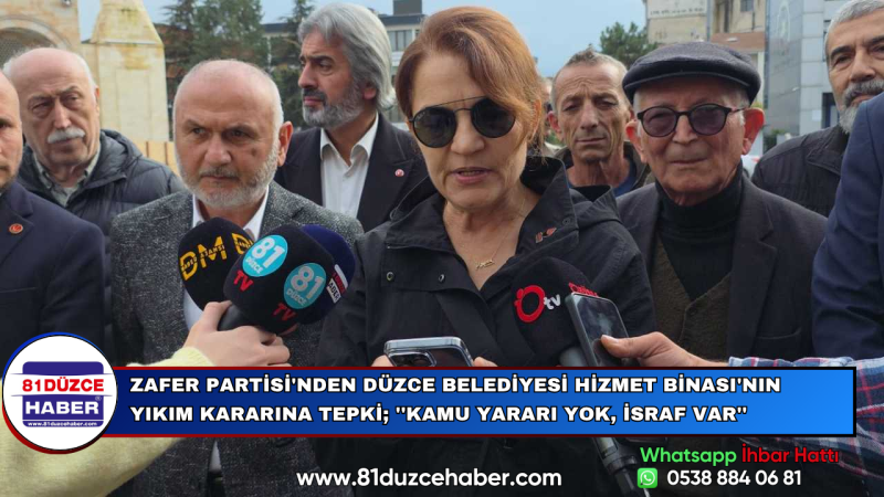 Zafer Partisi, Düzce Belediyesi yıkım kararını “israf” diyerek eleştirdi