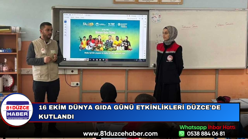 16 Ekim Dünya Gıda Günü Etkinlikleri Düzce'de Kutlandı