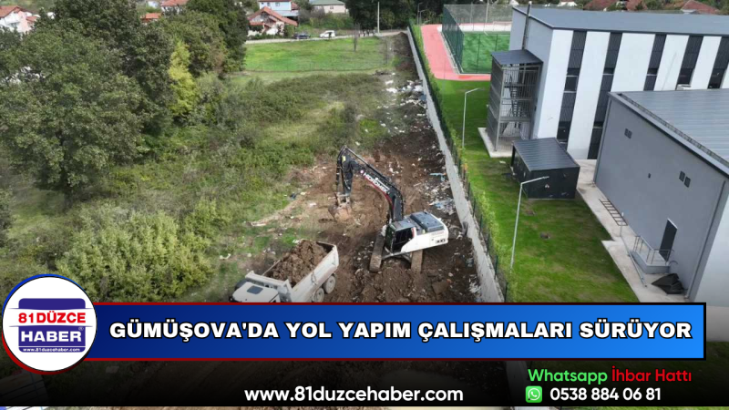 Gümüşova'da Yol Yapım Çalışmaları Sürüyor