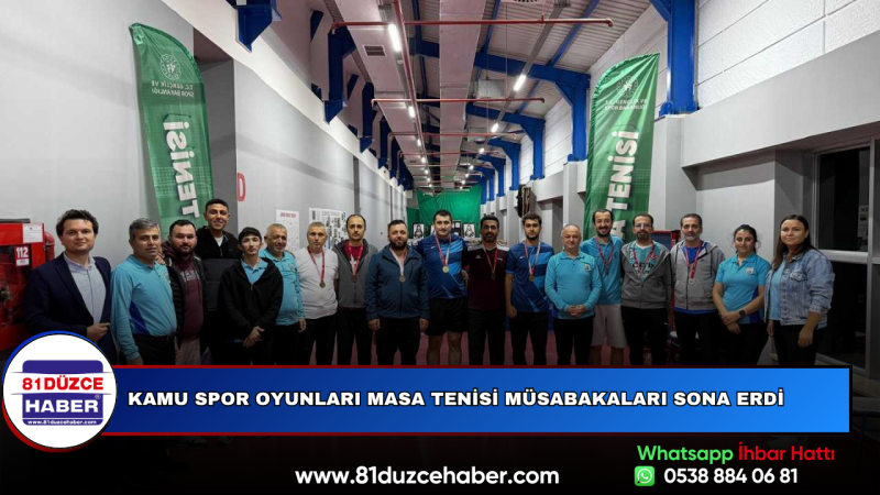 Kamu Spor Oyunları Masa Tenisi Müsabakaları Sona Erdi