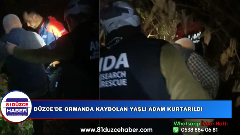 Düzce'de Ormanda Kaybolan Yaşlı Adam Kurtarıldı