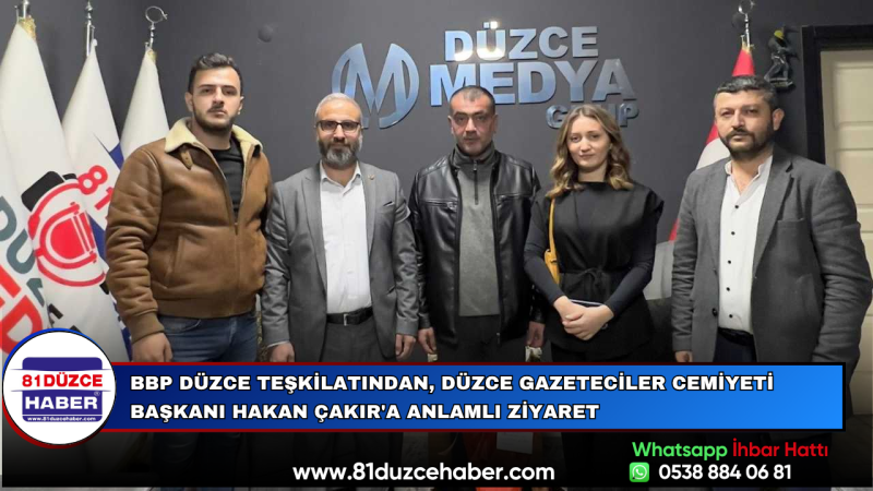 BBP Düzce Teşkilatından, Düzce Gazeteciler Cemiyeti Başkanı Hakan Çakır'a Anlamlı Ziyaret