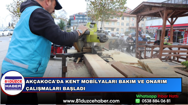 Akçakoca'da Kent Mobilyaları Bakım ve Onarım Çalışmaları Başladı