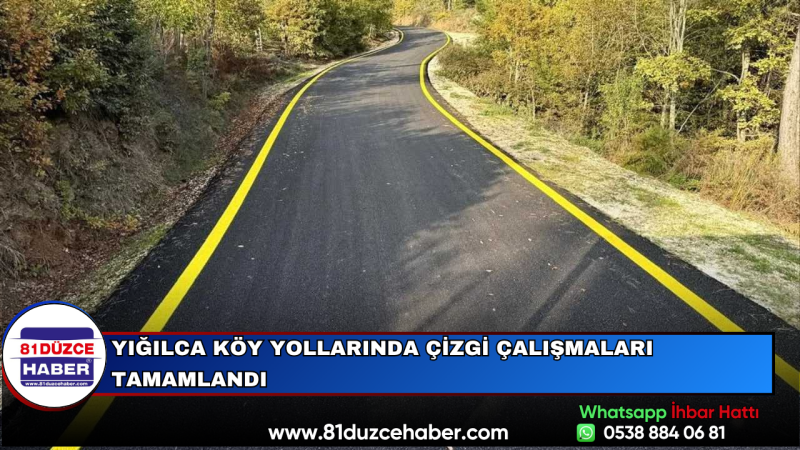 Yığılca Köy Yollarında Çizgi Çalışmaları Tamamlandı