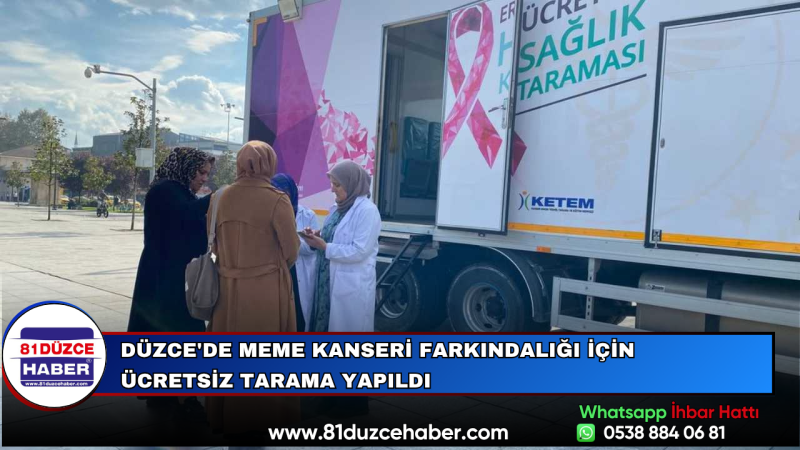 Düzce'de Meme Kanseri Farkındalığı İçin Ücretsiz Tarama Yapıldı
