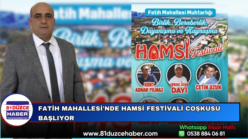 Fatih Mahallesi'nde Hamsi Festivali Coşkusu Başlıyor