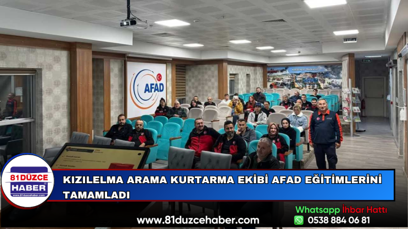 KIZILELMA Arama Kurtarma Ekibi AFAD Eğitimlerini Tamamladı