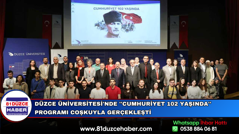 Düzce Üniversitesi'nde ''Cumhuriyet 102 Yaşında'' Programı Coşkuyla Gerçekleşti