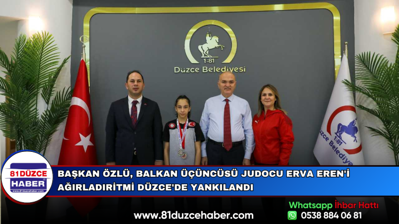 Başkan Özlü, Balkan Üçüncüsü Judocu Erva Eren'i Ağırladı