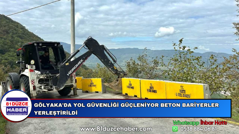 Gölyaka'da Yol Güvenliği Güçleniyor Beton Bariyerler Yerleştirildi
