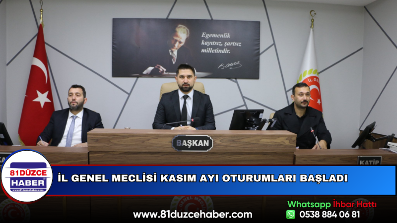 İl Genel Meclisi Kasım Ayı Oturumları Başladı