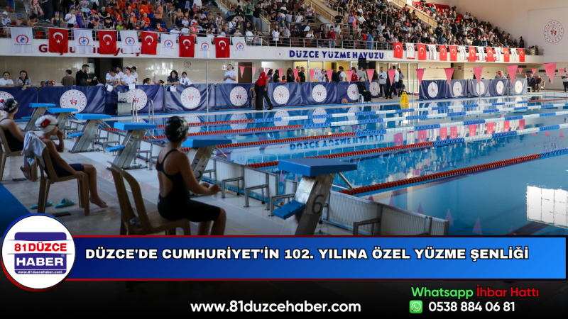 Düzce'de Cumhuriyet'in 102. Yılına Özel Yüzme Şenliği