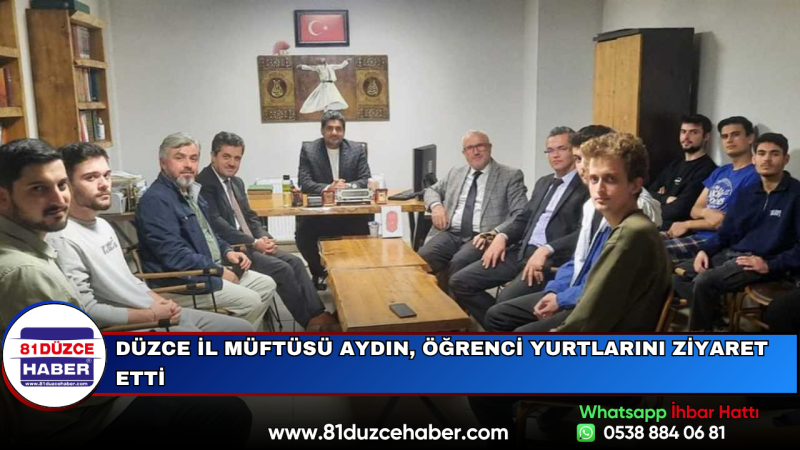 Düzce İl Müftüsü Aydın, Öğrenci Yurtlarını Ziyaret Etti