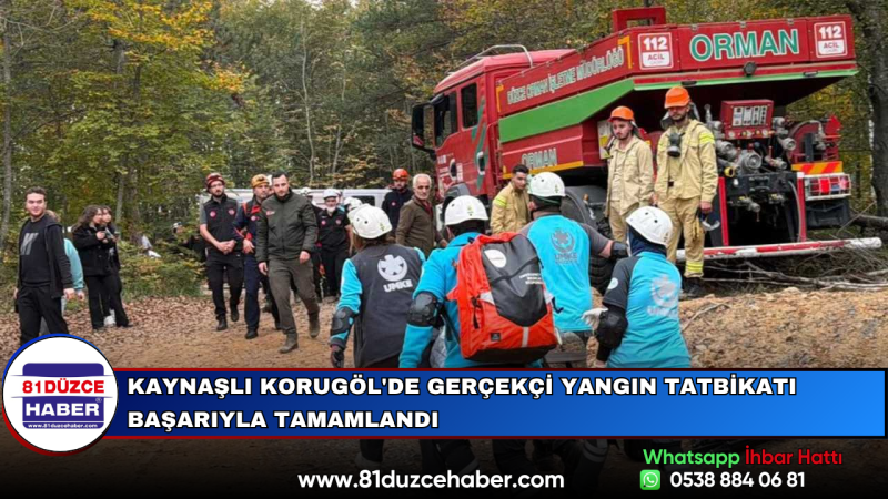 Kaynaşlı Korugöl'de Gerçekçi Yangın Tatbikatı Başarıyla Tamamlandı