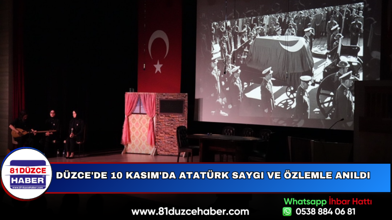 Düzce'de 10 Kasım'da Atatürk Saygı ve Özlemle Anıldı