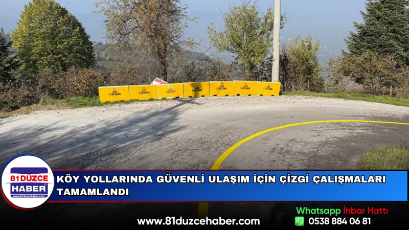 Köy Yollarında Güvenli Ulaşım İçin Çizgi Çalışmaları Tamamlandı