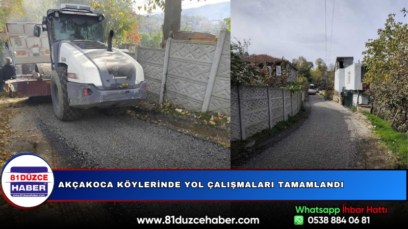 Akçakoca Köylerinde Yol Çalışmaları Tamamlandı