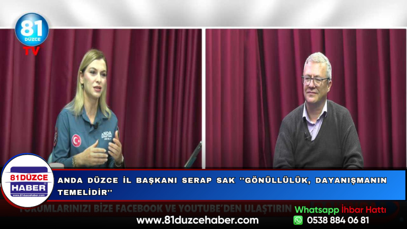 ANDA Düzce İl Başkanı Serap Sak ''Gönüllülük, Dayanışmanın Temelidir''