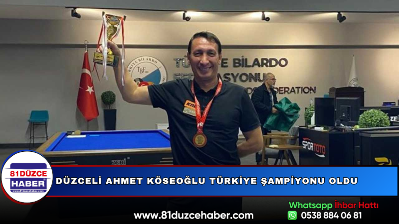 Düzceli Ahmet Köseoğlu Türkiye Şampiyonu Oldu