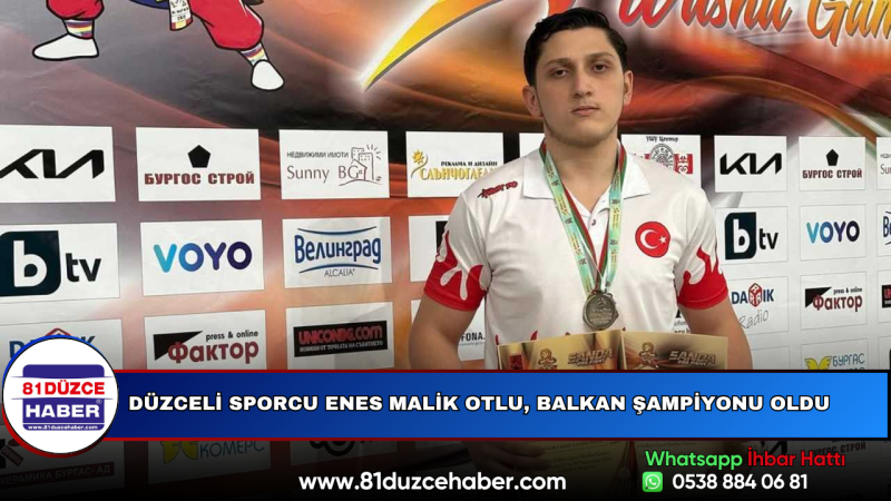 Düzceli Sporcu Enes Malik Otlu, Balkan Şampiyonu Oldu