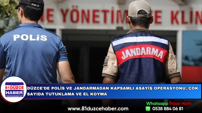 Düzce'de Polis ve Jandarmadan Kapsamlı Asayiş Operasyonu; Çok Sayıda Tutuklama ve El Koyma