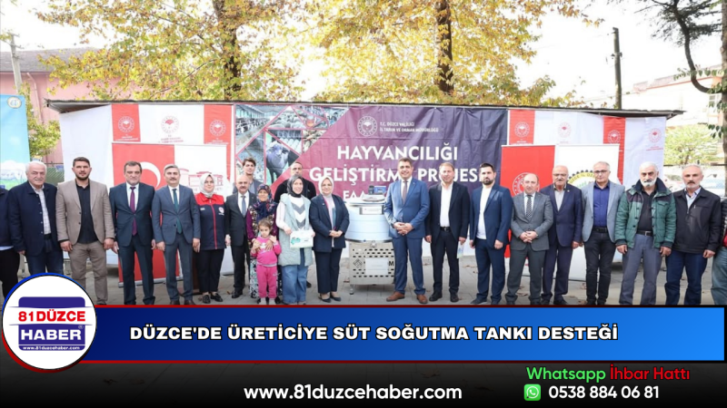Düzce'de Üreticiye Süt Soğutma Tankı Desteği